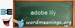 WordMeaning blackboard for adobe lily